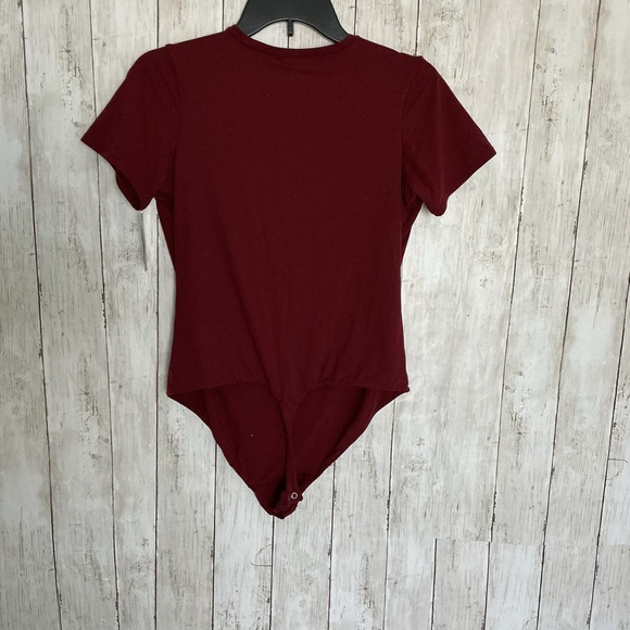 Auden Burgundy Short Sleeve Bodysuit - Picture 2 of 3